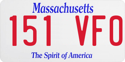 MA license plate 151VF0