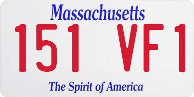 MA license plate 151VF1