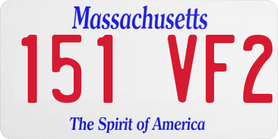 MA license plate 151VF2