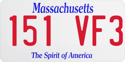 MA license plate 151VF3