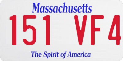 MA license plate 151VF4
