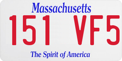 MA license plate 151VF5