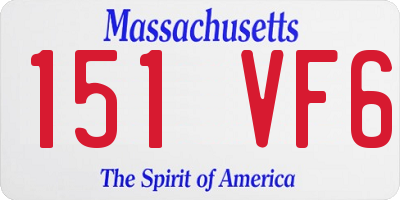 MA license plate 151VF6