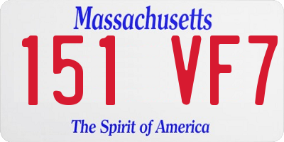 MA license plate 151VF7