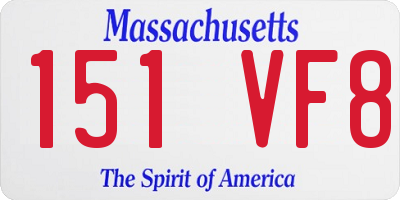 MA license plate 151VF8