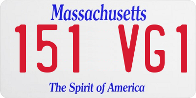 MA license plate 151VG1