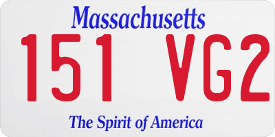 MA license plate 151VG2