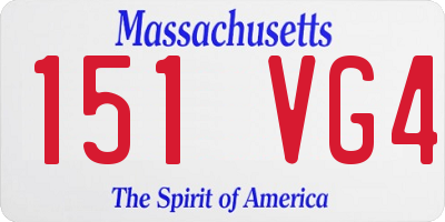 MA license plate 151VG4