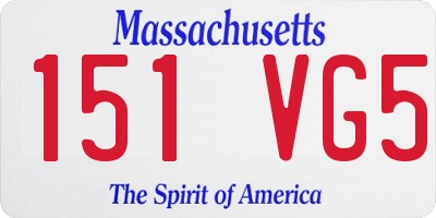MA license plate 151VG5