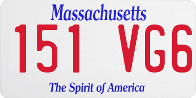 MA license plate 151VG6