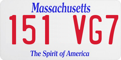 MA license plate 151VG7