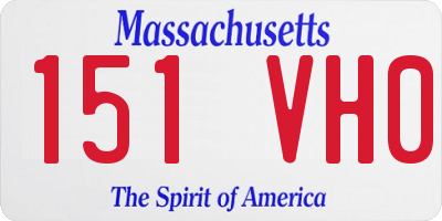 MA license plate 151VH0