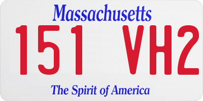 MA license plate 151VH2