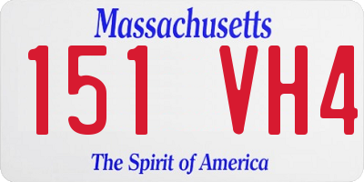 MA license plate 151VH4
