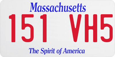 MA license plate 151VH5