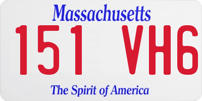 MA license plate 151VH6