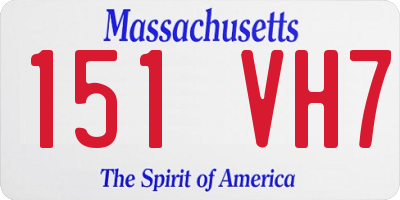 MA license plate 151VH7