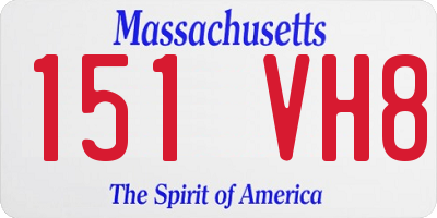 MA license plate 151VH8