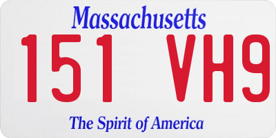 MA license plate 151VH9