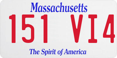 MA license plate 151VI4