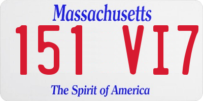 MA license plate 151VI7