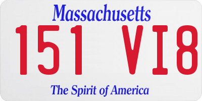 MA license plate 151VI8