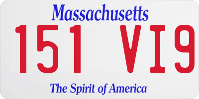 MA license plate 151VI9