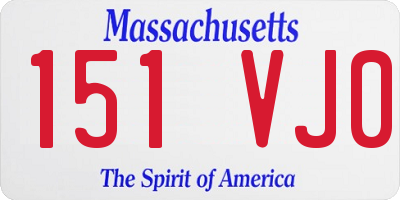 MA license plate 151VJ0