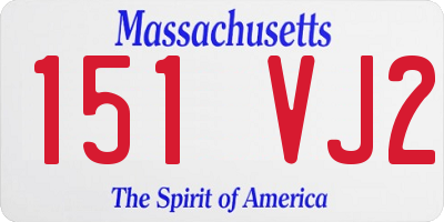 MA license plate 151VJ2