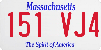 MA license plate 151VJ4