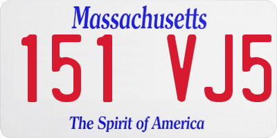 MA license plate 151VJ5