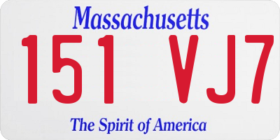 MA license plate 151VJ7