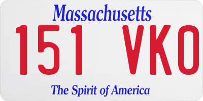 MA license plate 151VK0