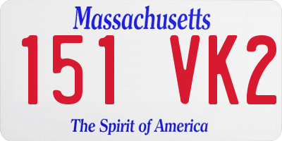 MA license plate 151VK2
