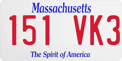 MA license plate 151VK3