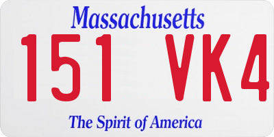 MA license plate 151VK4