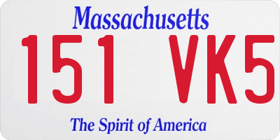 MA license plate 151VK5
