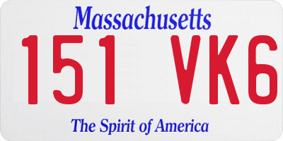 MA license plate 151VK6
