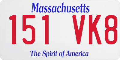 MA license plate 151VK8
