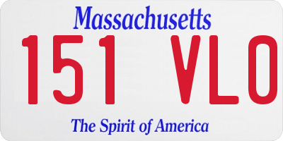 MA license plate 151VL0