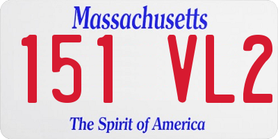 MA license plate 151VL2