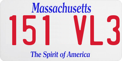 MA license plate 151VL3