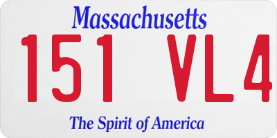 MA license plate 151VL4