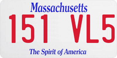 MA license plate 151VL5