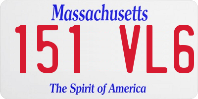 MA license plate 151VL6