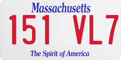 MA license plate 151VL7