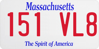 MA license plate 151VL8