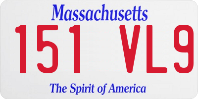 MA license plate 151VL9