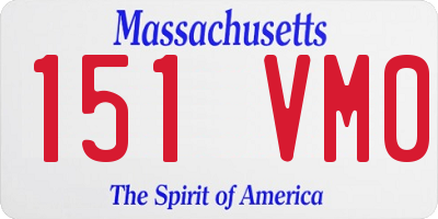 MA license plate 151VM0