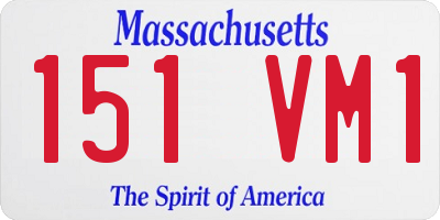 MA license plate 151VM1